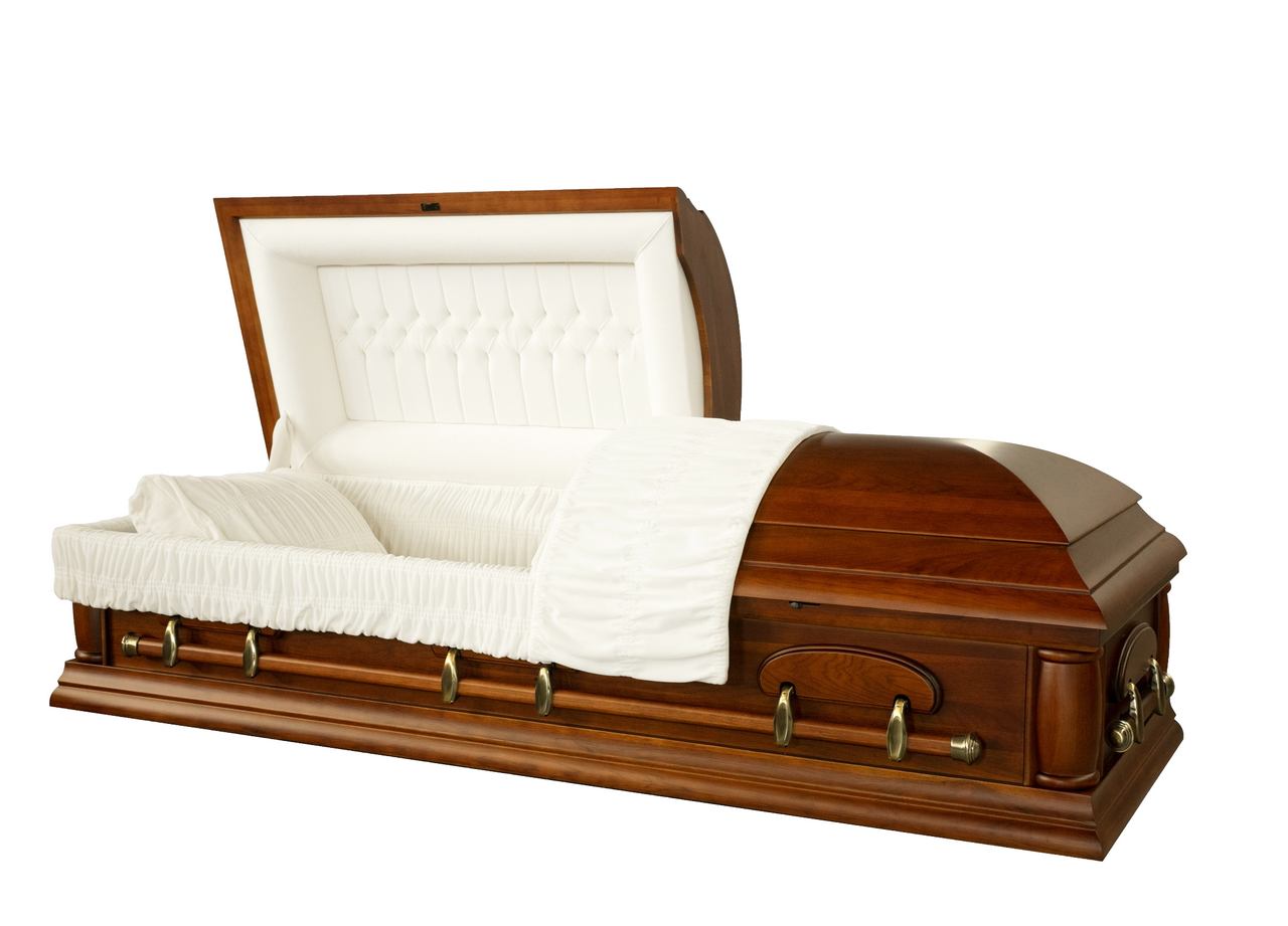 Melody Solid Oak Casket with Ivory Velvet Interior -  Wood Casket