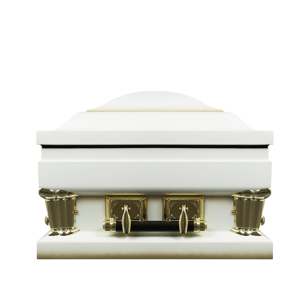 Frank White with White Velvet Interior 30.5" - Oversize Metal Casket