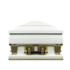 Frank White with White Velvet Interior 30.5" - Oversize Metal Casket