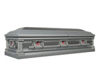Veterans Silver Finish with White Interior - Metal Casket