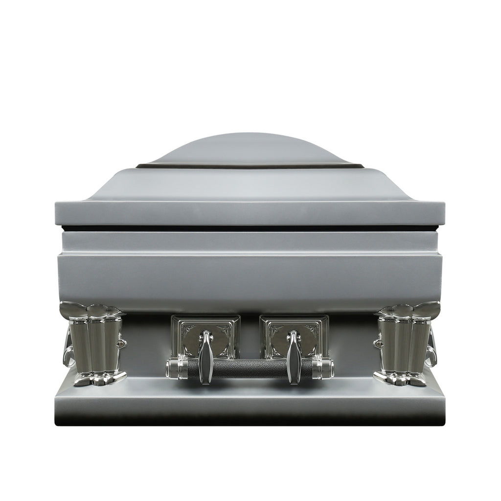 Frank Silver White Velvet Interior 30.5" - Oversize Metal Casket