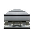 Frank Silver White Velvet Interior 30.5" - Oversize Metal Casket