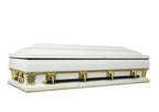 Frank White with White Velvet Interior 30.5" - Oversize Metal Casket