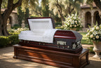 Last Supper Pieta Poplar Wood Mahogany Finish with Ivory Velvet Interior