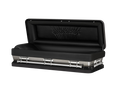 Onyx Black Full Couch with White Velvet Interior - Metal Casket