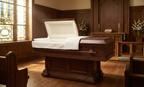 Carina Walnut Veneer Wood Finish With White Velvet Interior