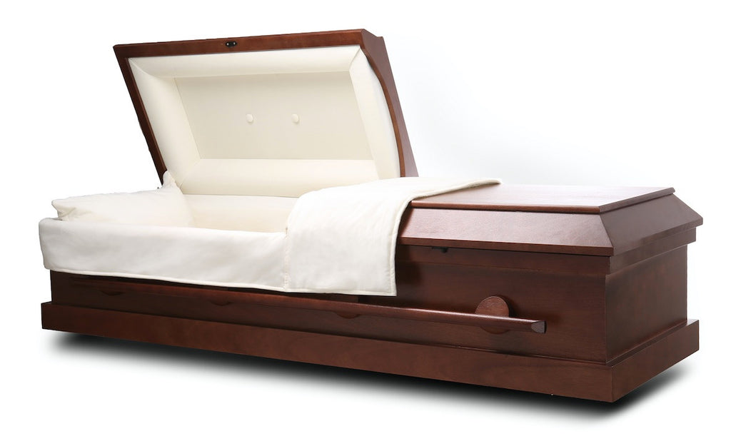 Carina Walnut Veneer Wood Finish With White Velvet Interior