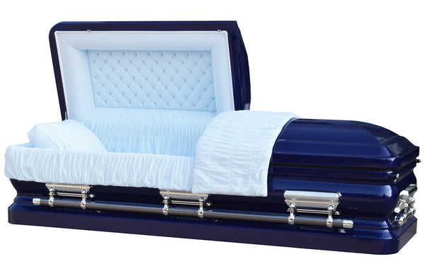 Sterling Cobalt Blue with Blue Velvet Interior - Metal Casket