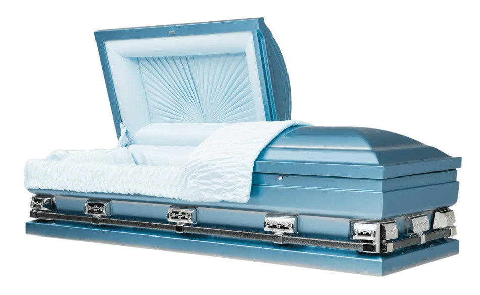 Eternity Blue With Blue Crepe Interior 28.5" - Oversize Metal Casket