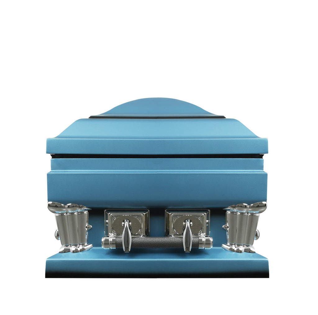 Frank Blue With Blue Velvet Interior 27.5" - Oversize Metal Casket