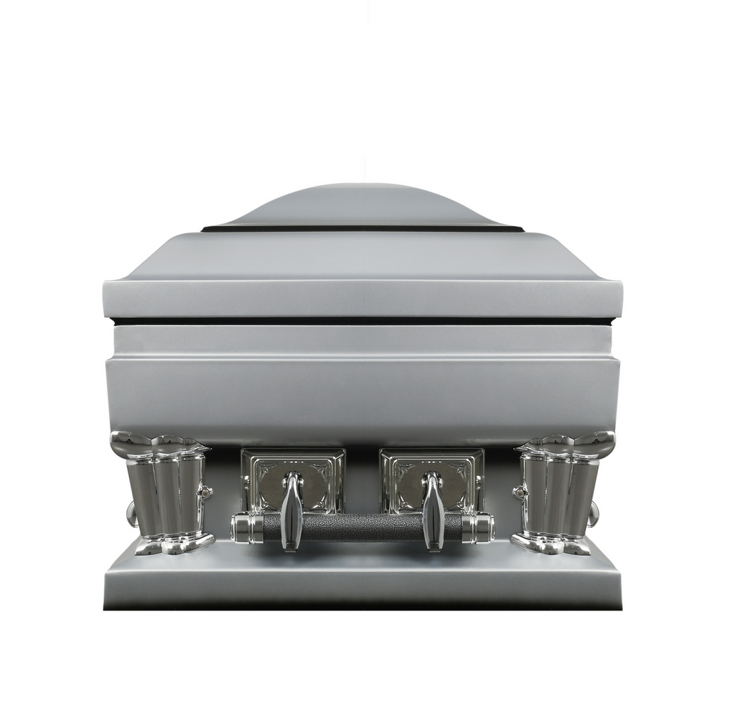 Frank Silver with White Velvet Interior 27.5" - Oversize Metal Casket
