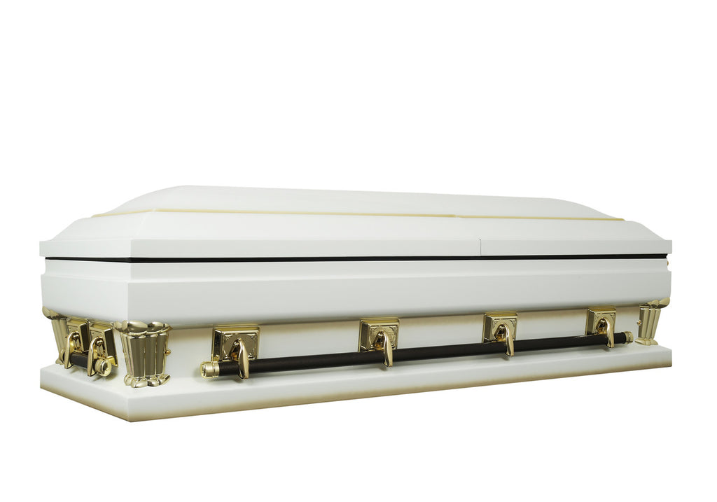 Frank White with Pink Velvet Interior 27.5" - Oversize Metal Casket