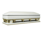 Frank White with Pink Velvet Interior 27.5" - Oversize Metal Casket