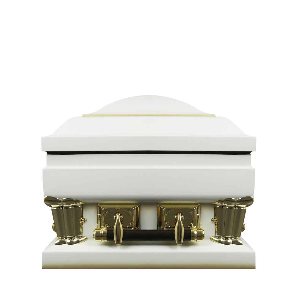 Frank White with Pink Velvet Interior 27.5" - Oversize Metal Casket