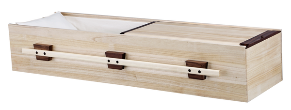 Greenwood Poplar Casket with White Duck Cloth Interior - Wood Casket