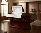 Mahogany Solid Wood Casket With Velvet Interior