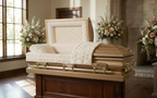 Legacy Gold with Cream Velvet Interior - Metal Casket