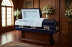 Sterling Cobalt Blue with Blue Velvet Interior - Metal Casket