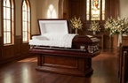 Imperial Burgundy with White Crepe Interior - Metal Casket