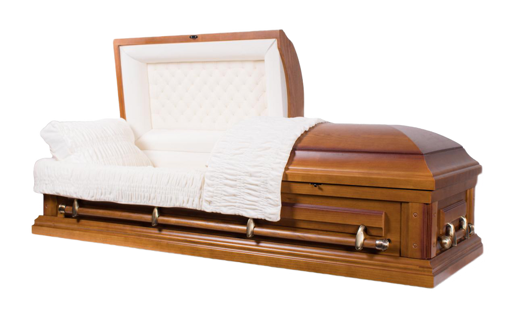 Woodbridge Poplar With Cream Velvet Interior - Wood Casket