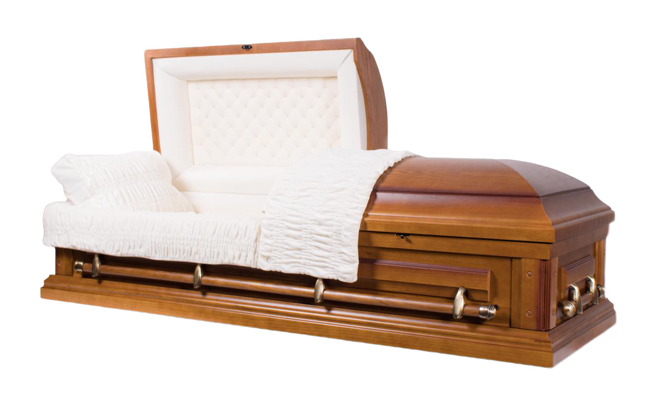 Woodbridge Poplar With Cream Velvet Interior - Wood Casket