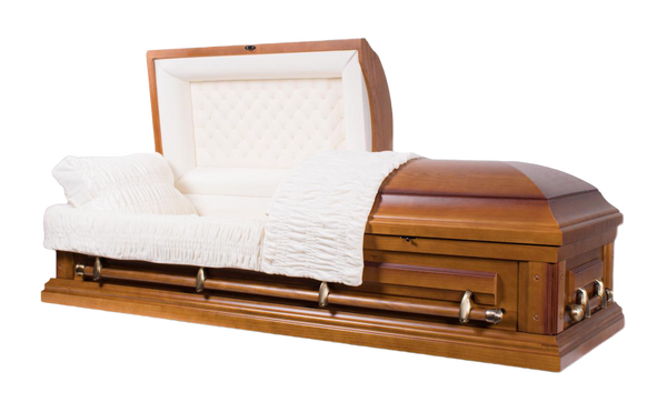 Woodbridge Poplar With Cream Velvet Interior - Wood Casket