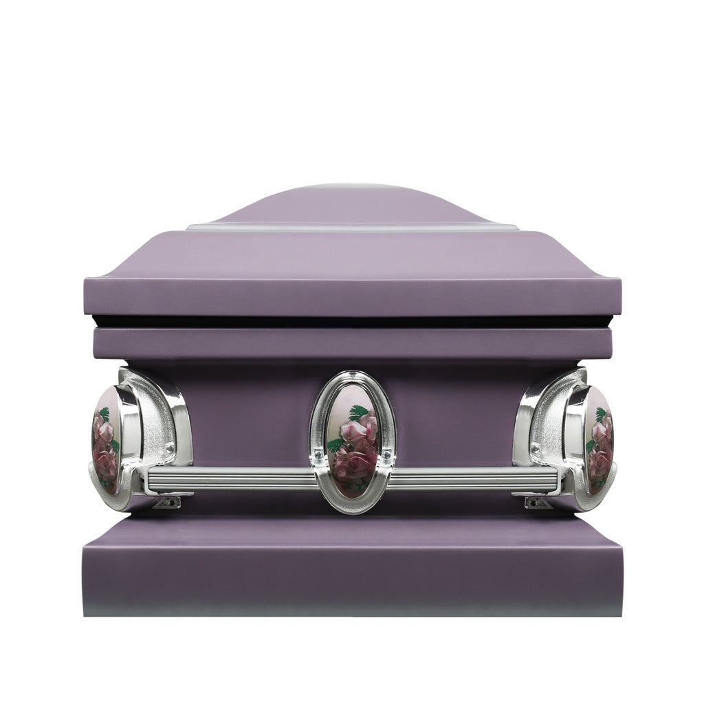 Heavenly Mother with Light Pink Crepe Interior - Metal Casket