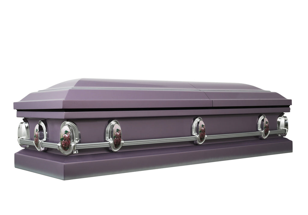 Heavenly Mother with Light Pink Crepe Interior - Metal Casket