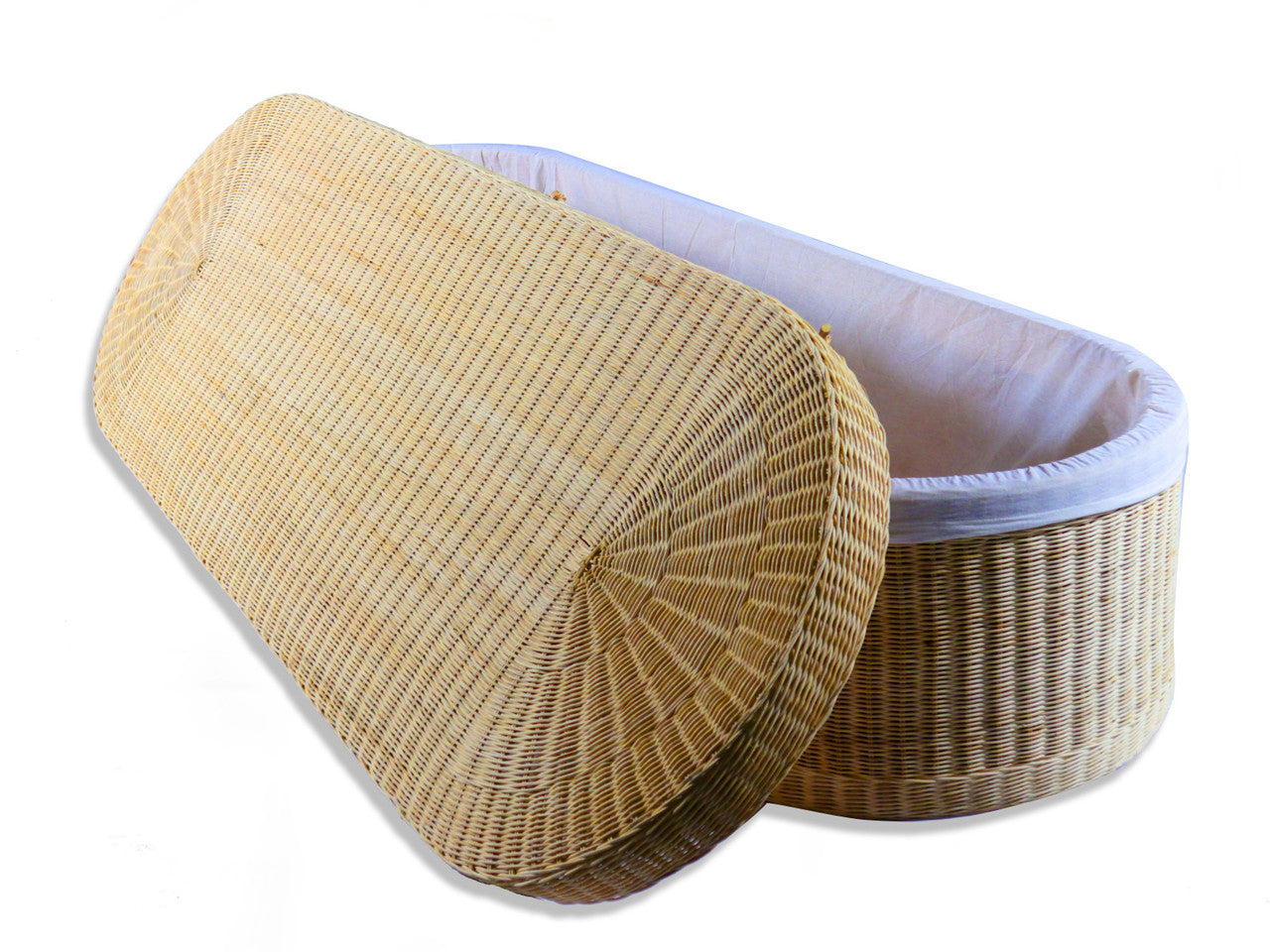 Infinitum Natural Handmade Casket with White Cotton Interior - Eco-Friendly Casket