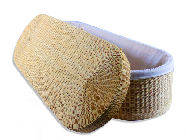 Infinitum Natural Handmade Casket with White Cotton Interior - Eco-Friendly Casket