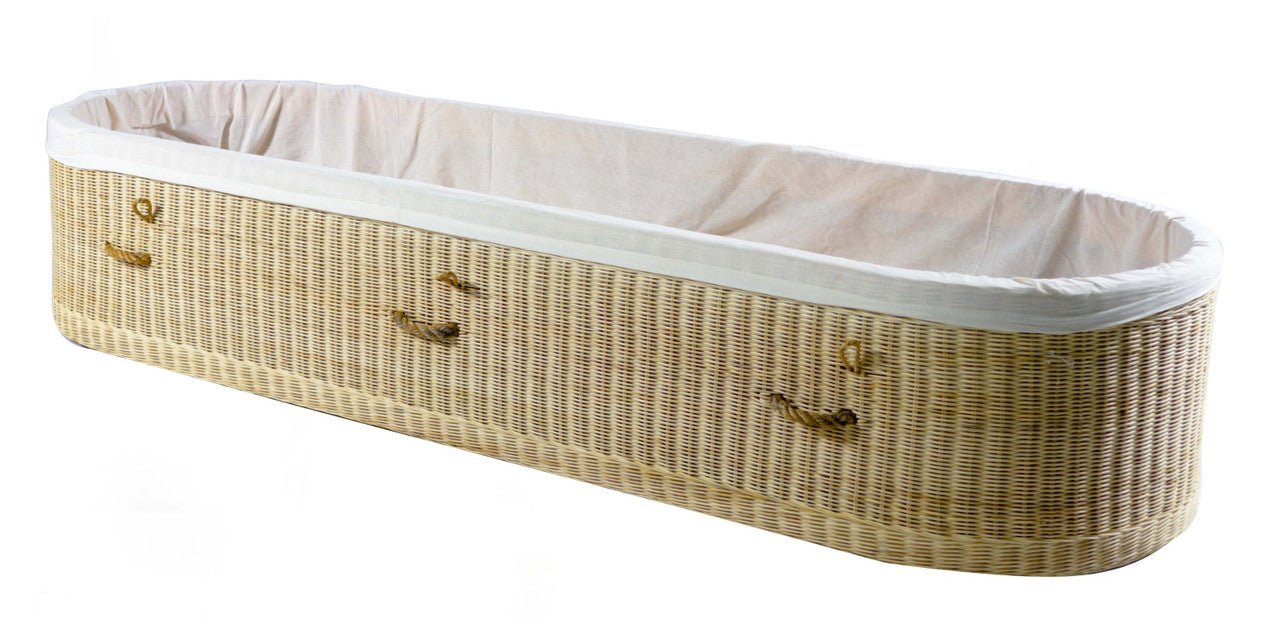 Infinitum Natural Handmade Casket with White Cotton Interior - Eco-Friendly Casket