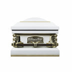 Last Supper' Antique White Casket - Metal Casket