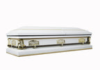 Last Supper' Antique White Casket - Metal Casket