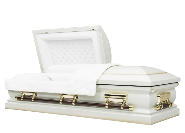 Legacy White Casket with White Velvet Interior - Metal Casket