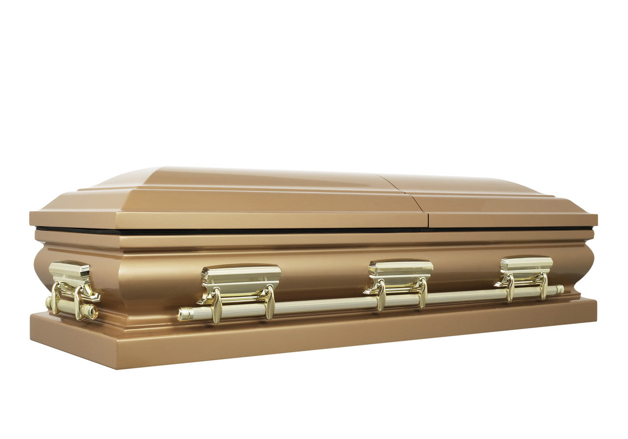 Legacy Gold with Cream Velvet Interior - Metal Casket