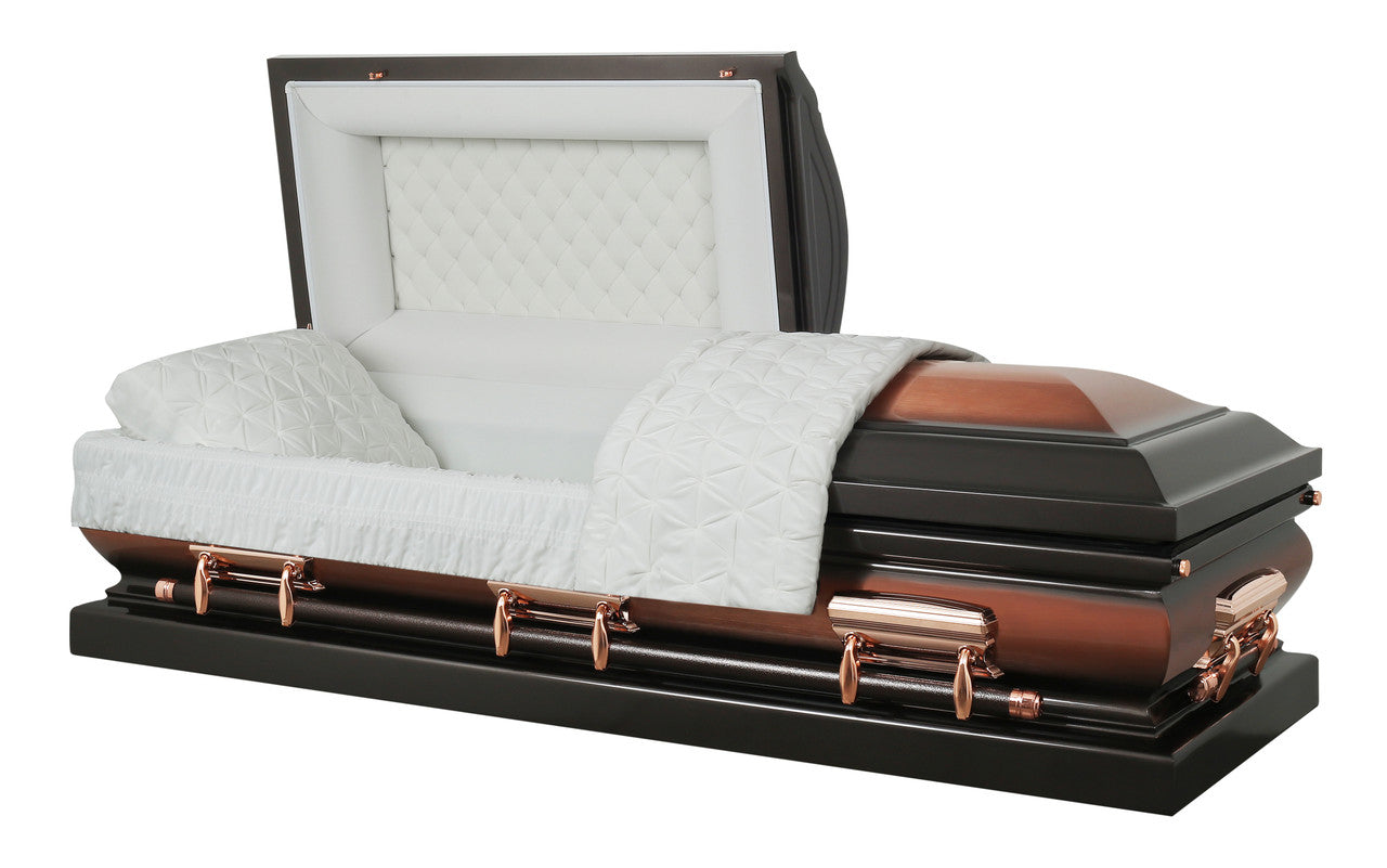 Legacy Bronze Casket with Almond Velvet Interior - Metal Casket