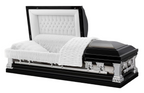 Lincoln Black Casket with White Velvet Interior - Metal Casket