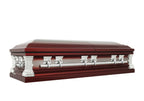 Lincoln Cherry with White Velvet Interior - Metal Casket