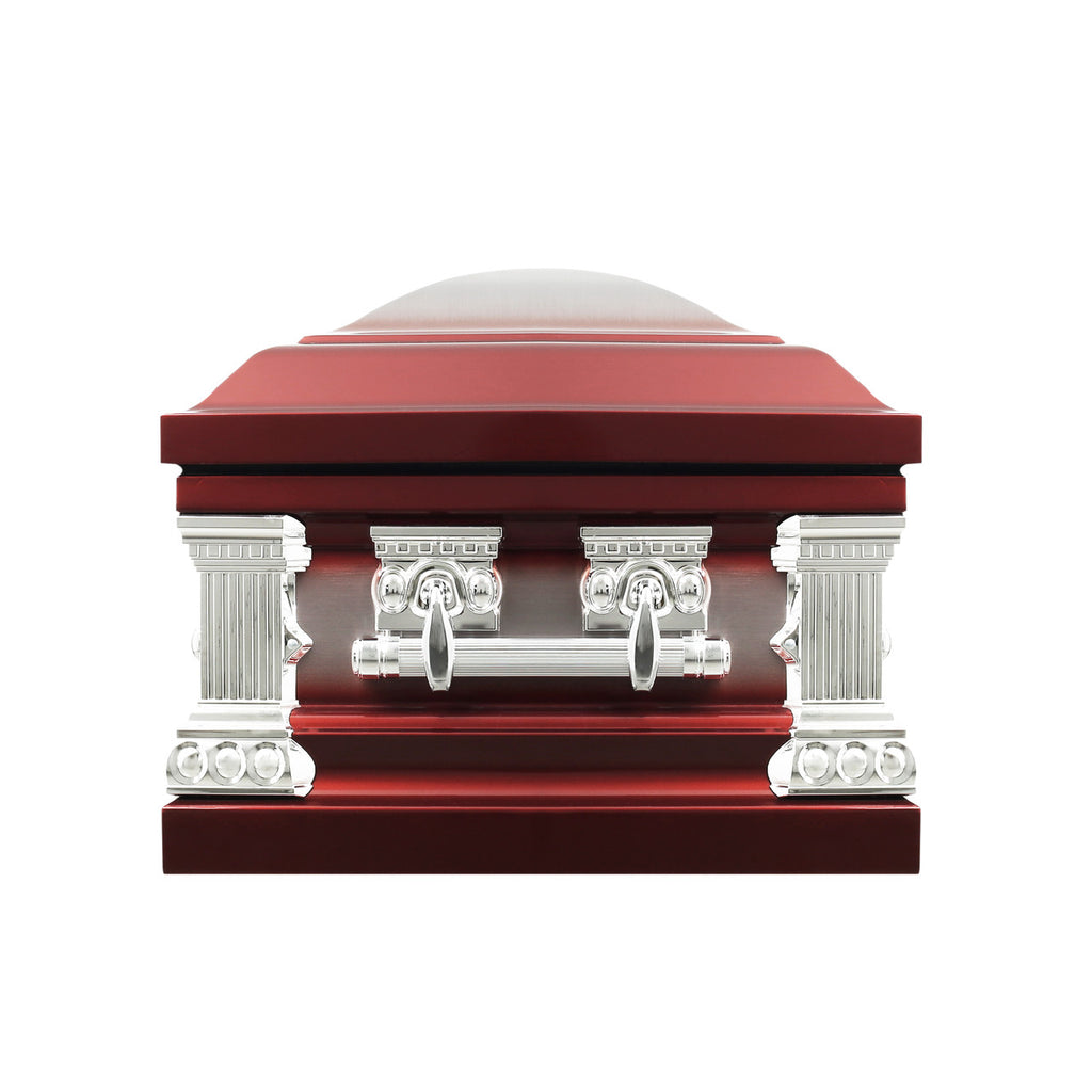 Lincoln Cherry with White Velvet Interior - Metal Casket
