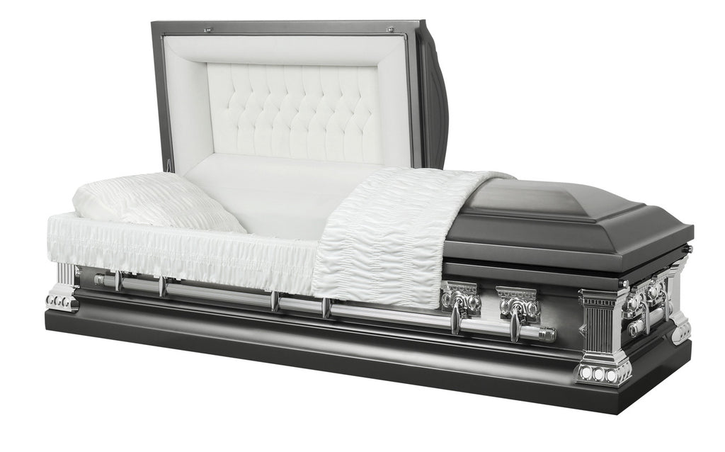 Lincoln Pewter with White Velvet Interior - Stainless Steel Casket
