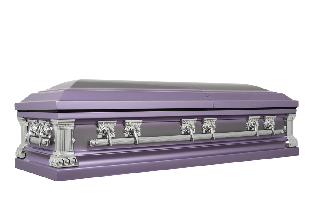 Lincoln Lilac with Pink Velvet Interior - Metal Casket