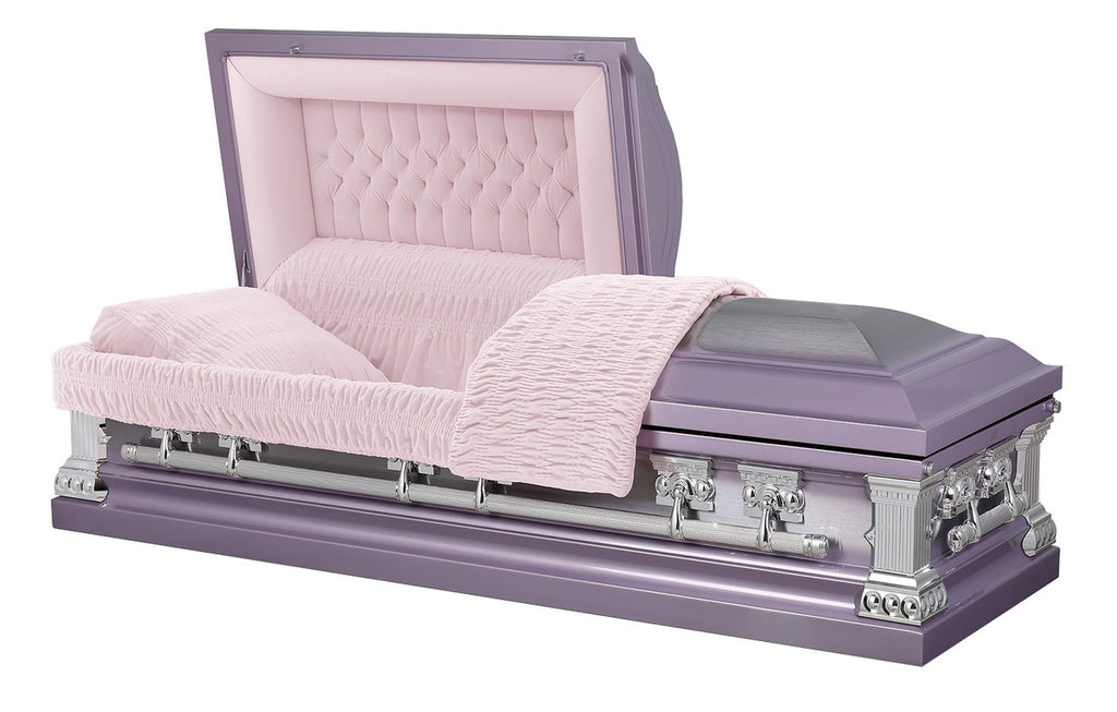 Lincoln Lilac with Pink Velvet Interior - Metal Casket