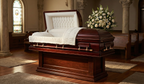 Princeton Poplar With Beige Velvet Interior - Wood Casket
