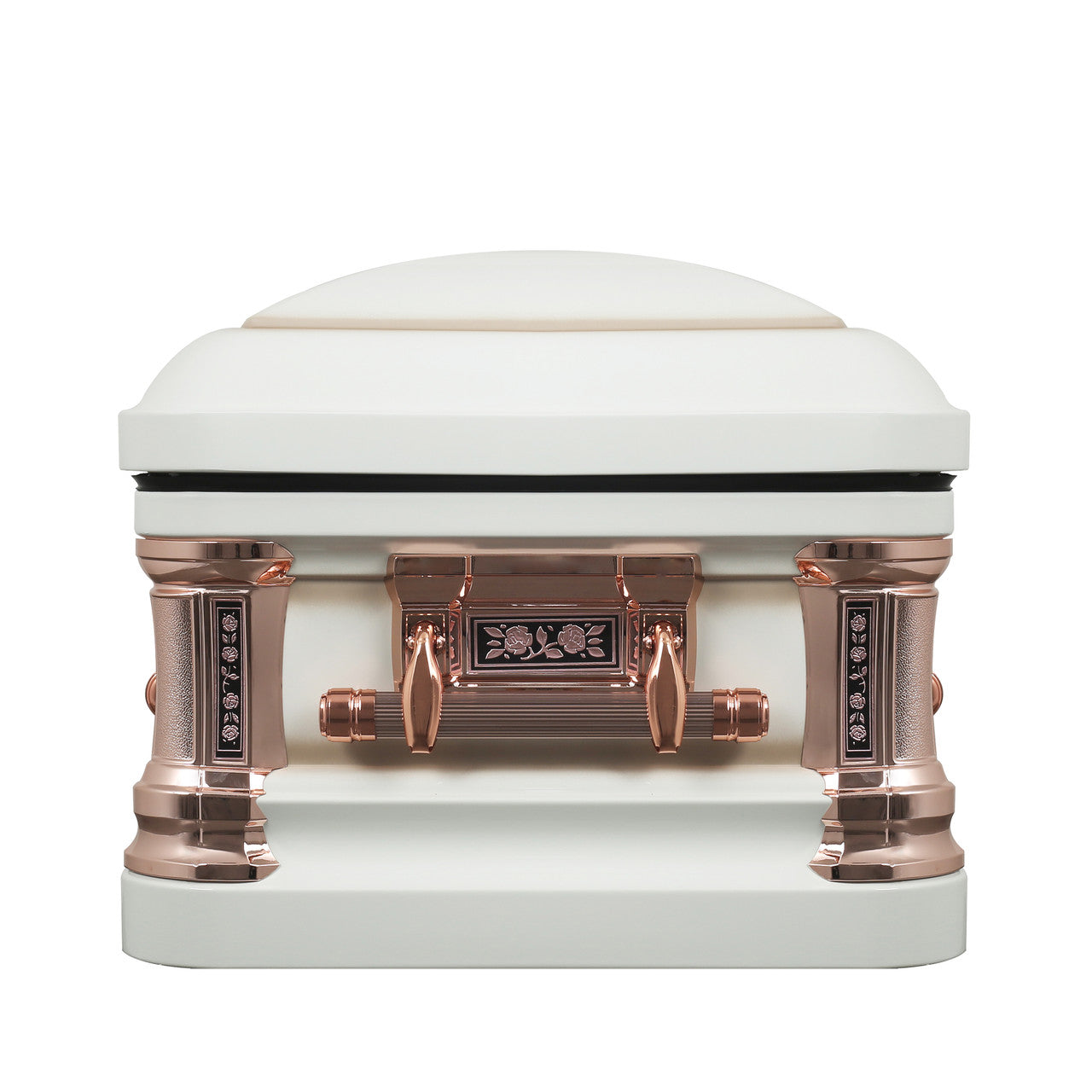 Misty Rose with Pink Velvet Interior - Metal Casket