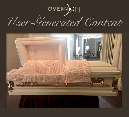Misty Rose with Pink Velvet Interior - Metal Casket