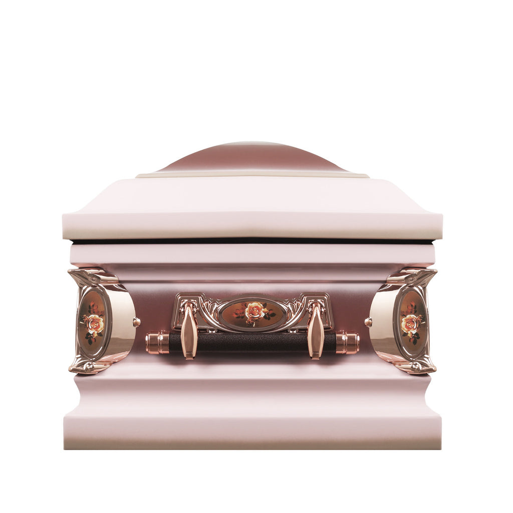Mother' Casket Pink Finish with Pink Velvet Interior - Metal Casket