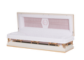 Mother' Full Couch Pink Finish with Pink Velvet Interior - Metal Casket