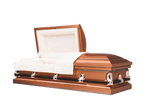 Spartan Copper Casket with Tan Crepe Interior - Metal Casket