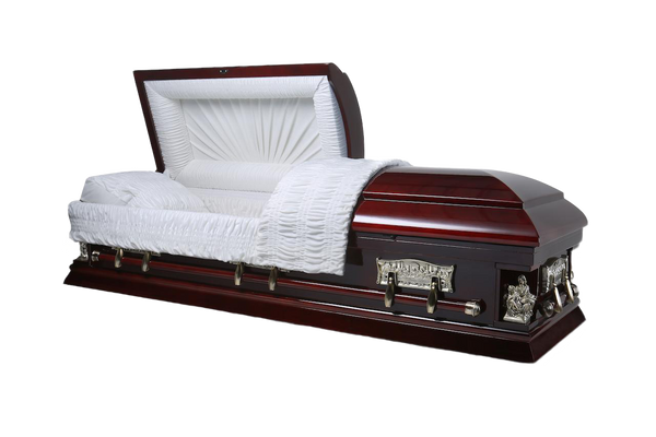 Last Supper Pieta Poplar Wood Mahogany Finish with Ivory Velvet Interior