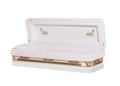 PrimRose Full Couch Casket with Pink Velvet Interior - Metal Casket